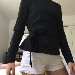black wrap shirt